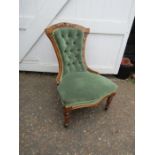 Upholstered button back bedroom chair