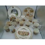 Royal commemorative ware to incl cups, plates, teapot, caddy etc relating to Queen Victoria,