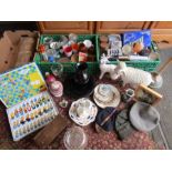 A job lot of sundry items to include vintage china, collectables, camera, textiles, dvds etc etc