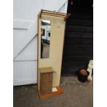 Mid century hall stand with cupboard, umbrella stand and coat hooks etc