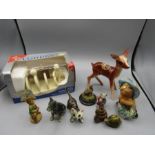 Boxed Lurpak butter dish, and quantity of animal figures