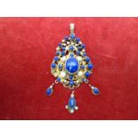 Lapis Lazuli and sea pearl pendant