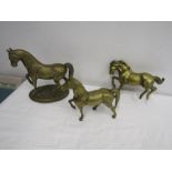 3 brass horses