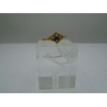 9ct Gold and Sapphire Ring, gross weight 1.32g size L