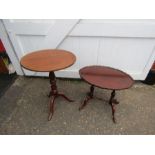 2 Mahogany occasional tables