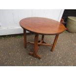 Vintage hardwood tilt-top folding occasional table