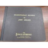 An album of Shakesperian records by John Gielgud on 78s