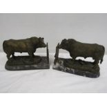 A pair of resin Bull bookends