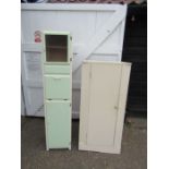 Mid century painted kitchen cupboard and painted utility cupboard