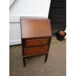 Vintage mahogany ladies writing bureau with 2 drawers