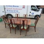Mahogany drop leaf table with 6 chairs