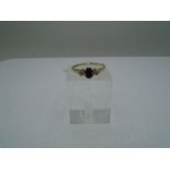 9ct Gold and Black Sapphire Ring, gross weight 1.67g size R
