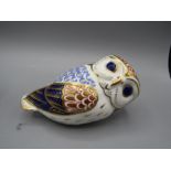 Royal Crown Derby Imari style owl 13cm