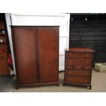 Stag wardrobe and chest of drawers