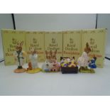 5 Royal Doulton Bunnykins figurines comprising of Bedtime DB55, Sleepytime DB15, Bathtime DB148,