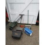 Black & Decker electric lawn rake, scarifier and 2 seed spreaders from a house clearance