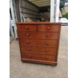 Mahogany 2 short over 4 long chest of drawers