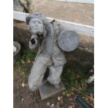 LED gaden statue of a drummer boy approx 3ft tall a/f he has been decapitated and has several