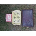 2 Wooden trays and letter rack