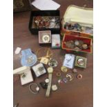 Box of costume jewellery and watches etc