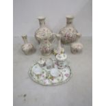 6 Porcelas Ibis items and a miniature bud tea set