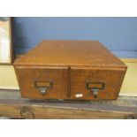 vintage Advance Systems oak 2 drawer index drawers