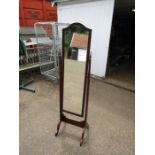 Vintage mahogany cheval floor standing mirror