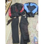 2 motorbike jackets XXL and jeans with braces, trousers with braces