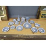 15 Pieces of light blue Wedgewood Jasperware
