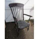 An oak carver high back chair