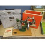 Vintage Grain miniature sewing machine with original box and case