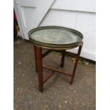 Folding Mosq tea table with reversible brass top