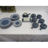 Denby Echo Blue part dinner set compring 6 dinner plates, 5 side plates and 5 entree plates, 6