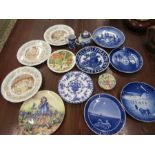 A collection of picture plates and various china