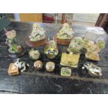 Mixed animal ornaments and Lilliput Lane etc