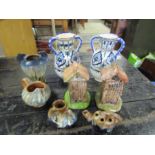 Pair of vases and mixed pottery