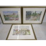 3 Cambridge signed prints pencil signed L.Todd in margin framed and glazed 54x45cm