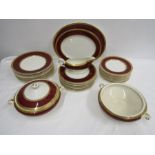 Crown Ducal 'Oxford' 5056 dinner service comprising 12 10" dinner plates, 12 9"entree plates, 12