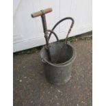 Vintage galvanised stirrup pump bucket