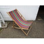 Vintage wooden framed deck chair