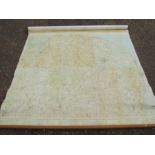 Pull down school Map of Norfolk 180cm wide and 160cm long approx