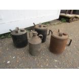 4 Vintage oil cans