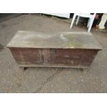 Vintage pine toolbox/trunk with woodworm