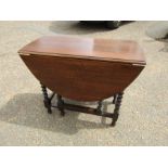 Oak drop leaf table with barley twist legs