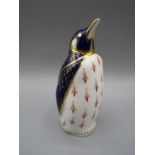 Royal Crown Derby Imari style penguin 13cm tall