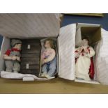 The Hamilton collection porcelain dolls- 'My first kiss' and 'A christmas prayer' in original