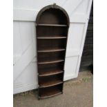 Solid oak bookcase with rounded top