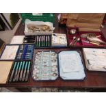 Boxed cutlery sets and some flatware