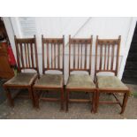 4 Arts and Crafts chairs- 1 A/F