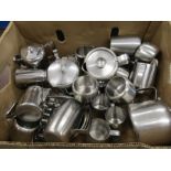 A quantity of metal table ware